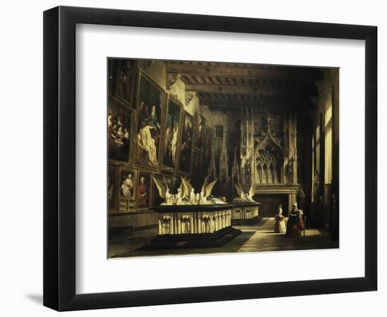 Guard Room, Museum of Dijon in 1847, Painting by Auguste Mathieu (1810-1864)-null-Framed Premium Giclee Print