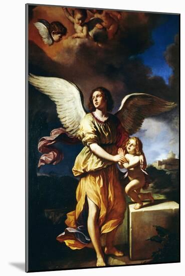 Guardian Angel, 1641-Guercino-Mounted Giclee Print