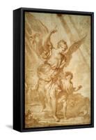 Guardian Angel, 17th Century-Domenico Piola-Framed Stretched Canvas