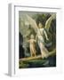 Guardian Angel Accompanying a Child over a Bridge, about 1900-null-Framed Giclee Print