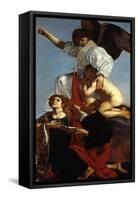 Guardian Angel Succoring a Soul in Purgatory and Two Saints-Cecco Del Caravaggio-Framed Stretched Canvas