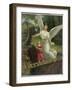 Guardian Angel Watches Over a Child as She Crosses a Dangerous Bridge-null-Framed Photographic Print