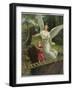 Guardian Angel Watches Over a Child as She Crosses a Dangerous Bridge-null-Framed Photographic Print