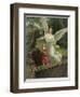 Guardian Angel Watches Over a Child as She Crosses a Dangerous Bridge-null-Framed Photographic Print