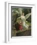 Guardian Angel Watches Over a Child as She Crosses a Dangerous Bridge-null-Framed Photographic Print