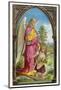 Guardian Angel Watches Over a Small Child as It Gathers Flowers in the German Countryside-null-Mounted Photographic Print