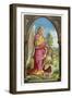 Guardian Angel Watches Over a Small Child as It Gathers Flowers in the German Countryside-null-Framed Photographic Print