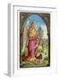 Guardian Angel Watches Over a Small Child as It Gathers Flowers in the German Countryside-null-Framed Photographic Print