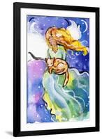 Guardian Angel with Cat-sylvia pimental-Framed Art Print