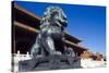 Guardian Lion at Forbidden City on Tiananmen Square, Imperial Palace, Beijing, Dongcheng District,-Dallas and John Heaton-Stretched Canvas