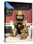 Guardian Lion at Forbidden City on Tiananmen Square, Imperial Palace, Beijing, Dongcheng District,-Dallas and John Heaton-Stretched Canvas