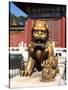 Guardian Lion at Forbidden City on Tiananmen Square, Imperial Palace, Beijing, Dongcheng District,-Dallas and John Heaton-Stretched Canvas