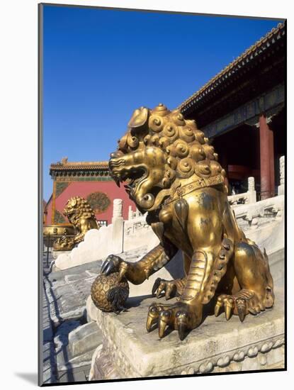 Guardian Lion at Forbidden City on Tiananmen Square, Imperial Palace, Beijing, Dongcheng District,-Dallas and John Heaton-Mounted Photographic Print