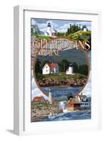 Guardians of Maine - Curtis Island Center-Lantern Press-Framed Art Print