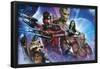 Guardians of the Galaxy - Star-Lord, Drax, Groot, Gamora, Rocket Raccoon-null-Framed Poster