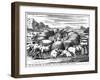 Guarding Sheep and Cattle at Night, South Africa, 18th Century-null-Framed Giclee Print
