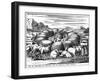 Guarding Sheep and Cattle at Night, South Africa, 18th Century-null-Framed Giclee Print