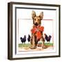 "Guarding the Garden,"May 1, 1935-Jene Klebe-Framed Premium Giclee Print