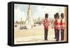 Guards at Buckingham Palace, London, England-null-Framed Stretched Canvas