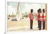 Guards at Buckingham Palace, London, England-null-Framed Art Print