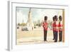 Guards at Buckingham Palace, London, England-null-Framed Art Print