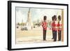 Guards at Buckingham Palace, London, England-null-Framed Art Print