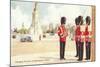 Guards at Buckingham Palace, London, England-null-Mounted Art Print