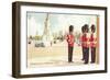 Guards at Buckingham Palace, London, England-null-Framed Art Print