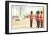 Guards at Buckingham Palace, London, England-null-Framed Art Print