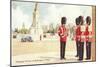 Guards at Buckingham Palace, London, England-null-Mounted Art Print