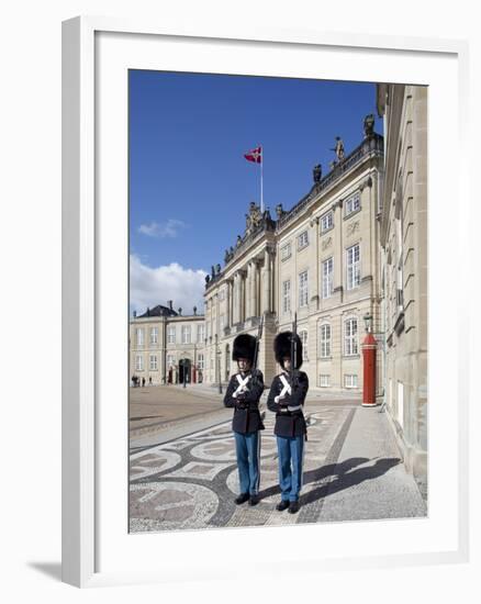 Guards at the Amalienborg Castle, Copenhagen, Denmark, Scandinavia, Europe-Frank Fell-Framed Photographic Print