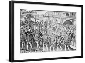 Guards Carrying Queen Elizabeth-null-Framed Giclee Print