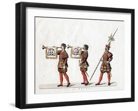 Guards, Costume Design for Shakespeare's Play, Henry VIII, 19th Century-null-Framed Giclee Print