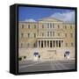 Guards in Front of the Tomb of the Unknown Soldier, Athens, Greece-Roy Rainford-Framed Stretched Canvas