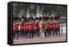 Guards Military Band Marching Past Buckingham Palace En Route to the Trooping of the Colour-James Emmerson-Framed Stretched Canvas