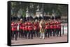 Guards Military Band Marching Past Buckingham Palace En Route to the Trooping of the Colour-James Emmerson-Framed Stretched Canvas