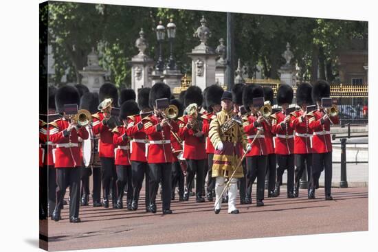 Guards Military Band Marching Past Buckingham Palace En Route to the Trooping of the Colour-James Emmerson-Stretched Canvas