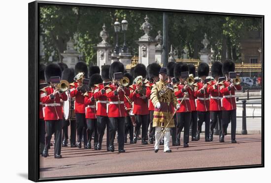 Guards Military Band Marching Past Buckingham Palace En Route to the Trooping of the Colour-James Emmerson-Framed Photographic Print