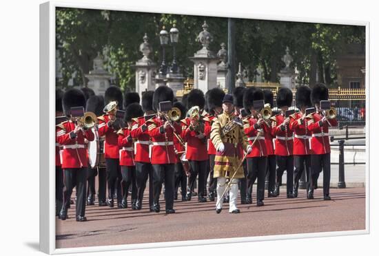 Guards Military Band Marching Past Buckingham Palace En Route to the Trooping of the Colour-James Emmerson-Framed Photographic Print