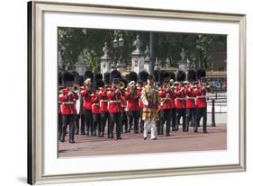 Guards Military Band Marching Past Buckingham Palace En Route to the Trooping of the Colour-James Emmerson-Framed Photographic Print