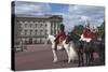 Guards Officer and Escort Awaiting Guards Detachments Outside Buckingham Palace-James Emmerson-Stretched Canvas