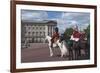 Guards Officer and Escort Awaiting Guards Detachments Outside Buckingham Palace-James Emmerson-Framed Photographic Print