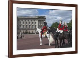 Guards Officer and Escort Awaiting Guards Detachments Outside Buckingham Palace-James Emmerson-Framed Photographic Print