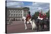 Guards Officer and Escort Awaiting Guards Detachments Outside Buckingham Palace-James Emmerson-Stretched Canvas