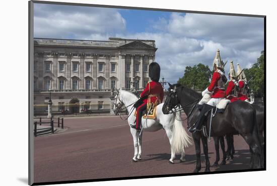 Guards Officer and Escort Awaiting Guards Detachments Outside Buckingham Palace-James Emmerson-Mounted Photographic Print