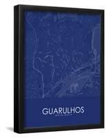 Guarulhos, Brazil Blue Map-null-Framed Poster