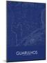 Guarulhos, Brazil Blue Map-null-Mounted Poster