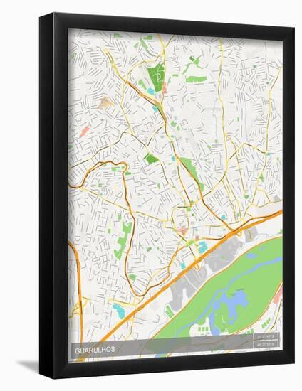 Guarulhos, Brazil Map-null-Framed Poster