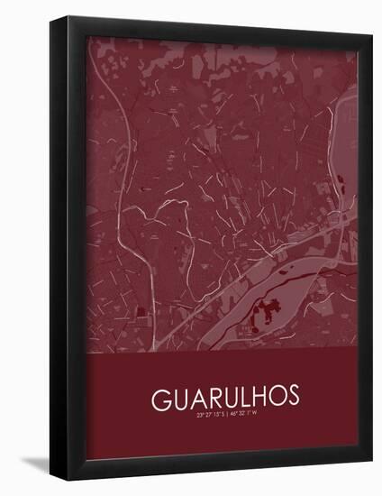 Guarulhos, Brazil Red Map-null-Framed Poster