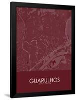 Guarulhos, Brazil Red Map-null-Framed Poster
